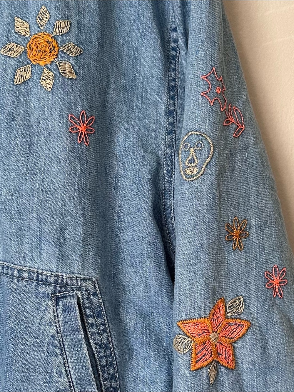 MOTHER | Embroidered Butterfly Denim Jacket (s) NWT - Picture 7 of 16